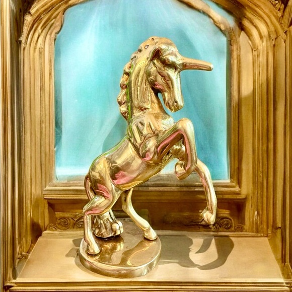 Elegant Vintage Unicorn Solid Brass Statue Art Figurine - Picture 13 of 15